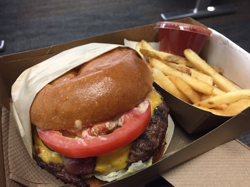 Delicious airport burger