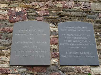 Bombed church plaque