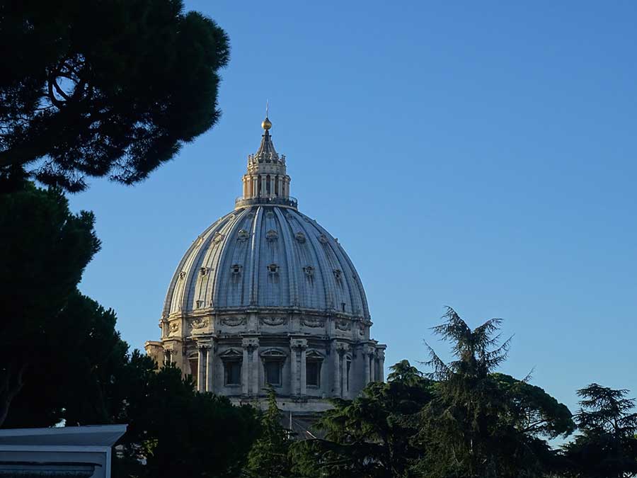 Our first glimpse of St Peter's Basilica