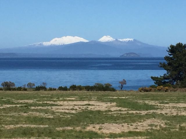 Tongariro National Park mountains from Lake Taupo
