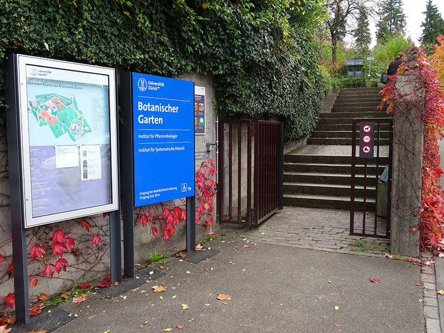 Entry to the Botanischer Garten der Universitat Zurich
